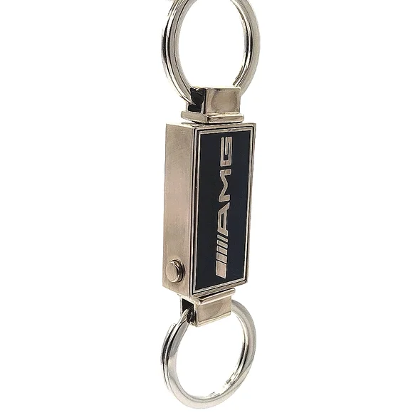 Authentic OEM Mercedes Benz AMG Black Dual Keychain Valet Fob